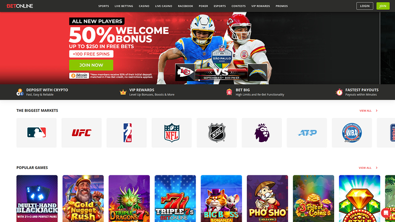 BetOnline Casino — Homepage