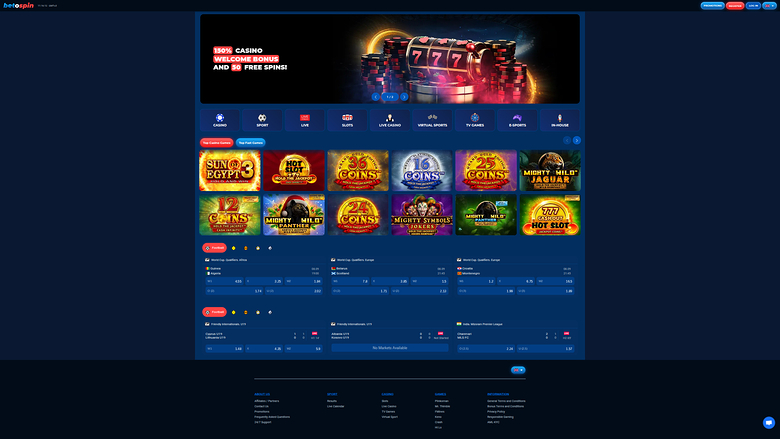 BetOspin Casino — Homepage