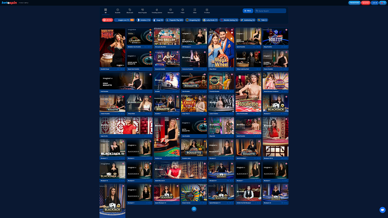 BetOspin Casino — Live dealer lobby