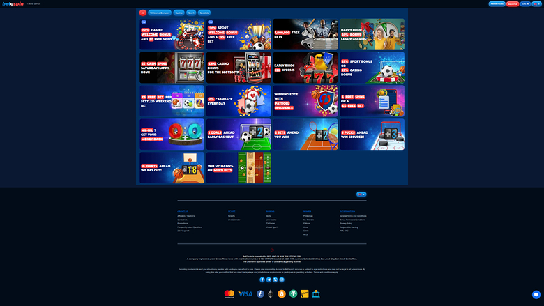BetOspin Casino — Promotions page