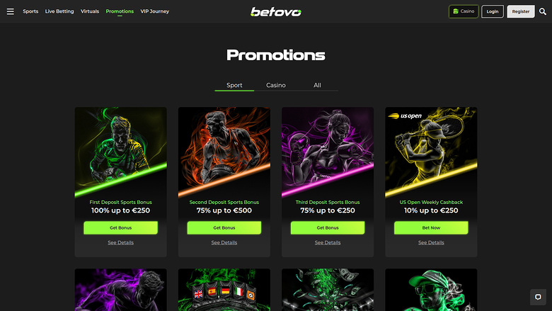 Betovo Casino — Promotions page