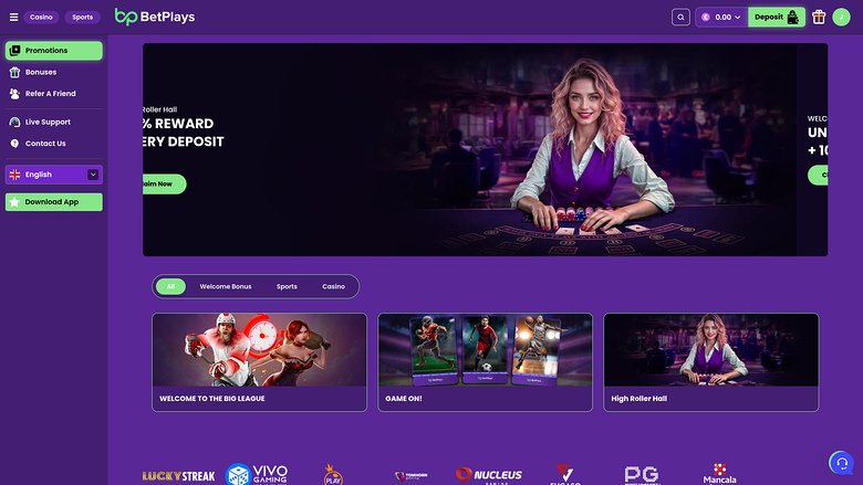 BetPlays Casino — Promotions page