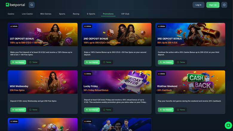 Betportal Casino — Promotions page