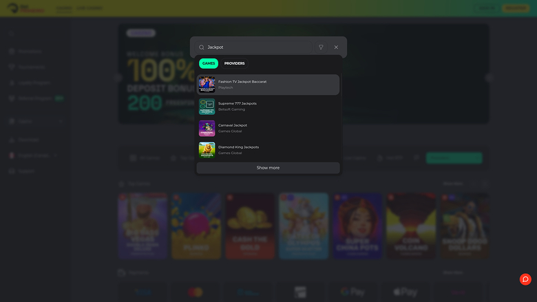 BetPRIMEIRO Casino — Jackpot games