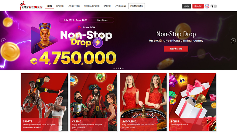 BetRebels Casino — Homepage