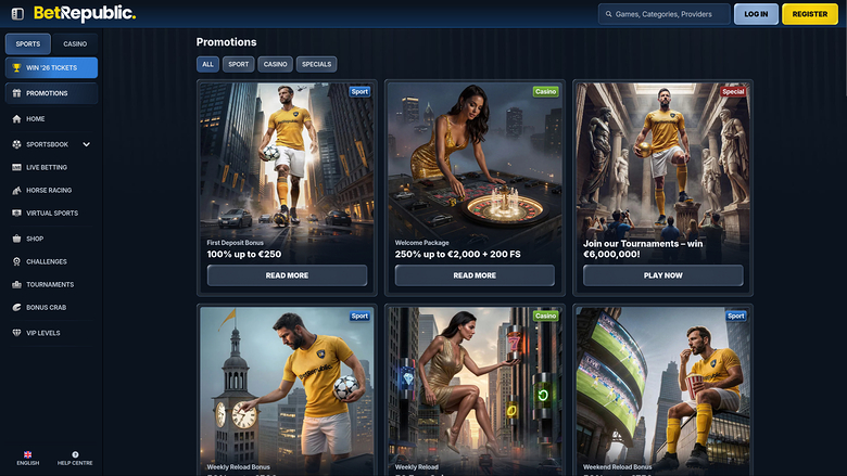 BetRepublic Casino — Promotions page