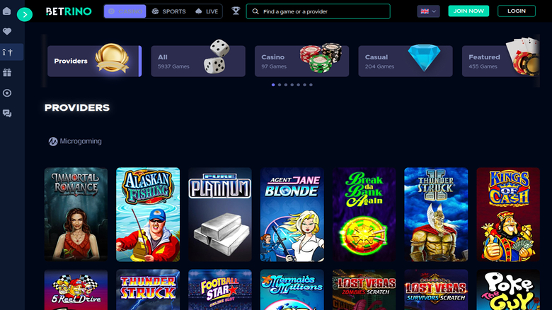 Betrino Casino — Games by studio
