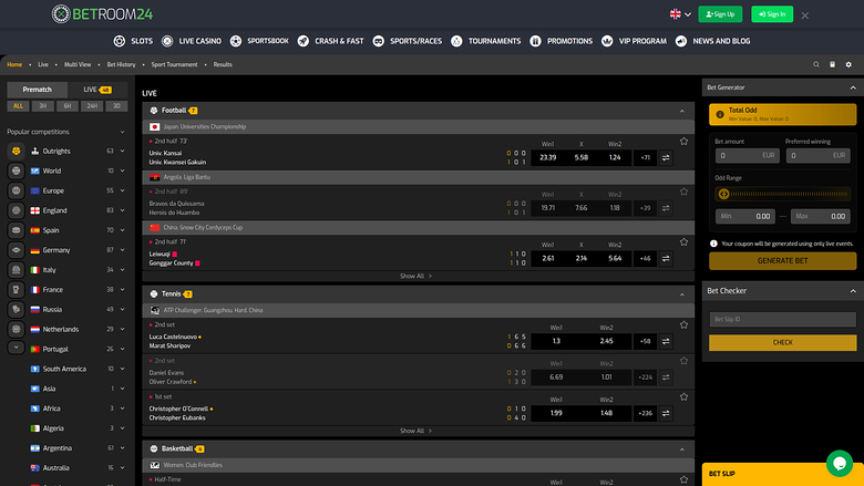 Betroom24 Casino — Sportsbook