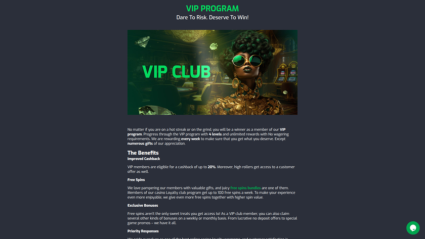 Betroom24 Casino — VIP section