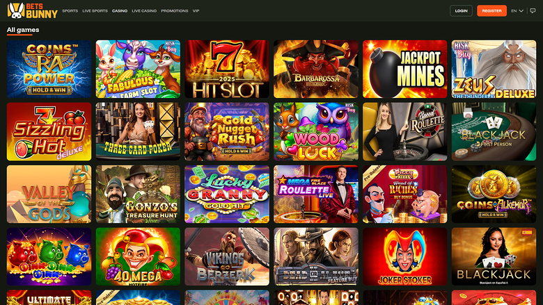 Bets Bunny Casino — Games lobby