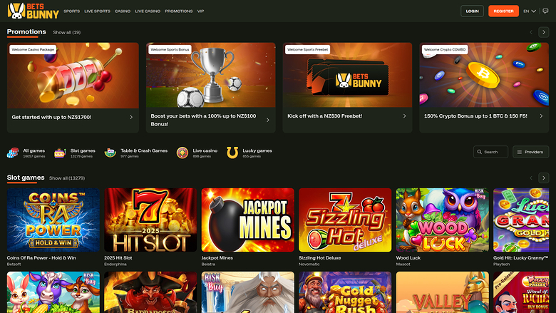 Bets Bunny Casino — Homepage