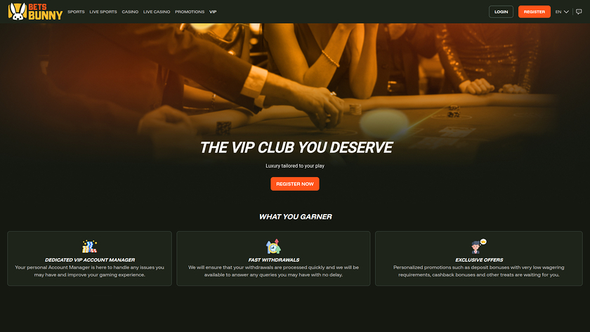 Bets Bunny Casino — VIP section