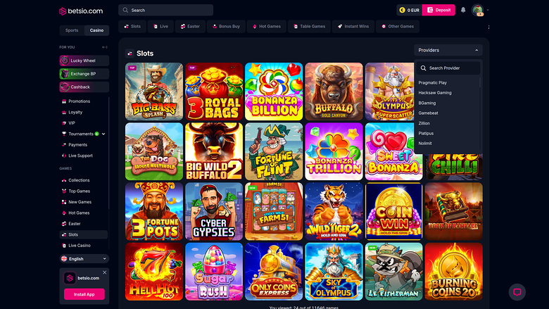 Bets.io Casino — Games by studio