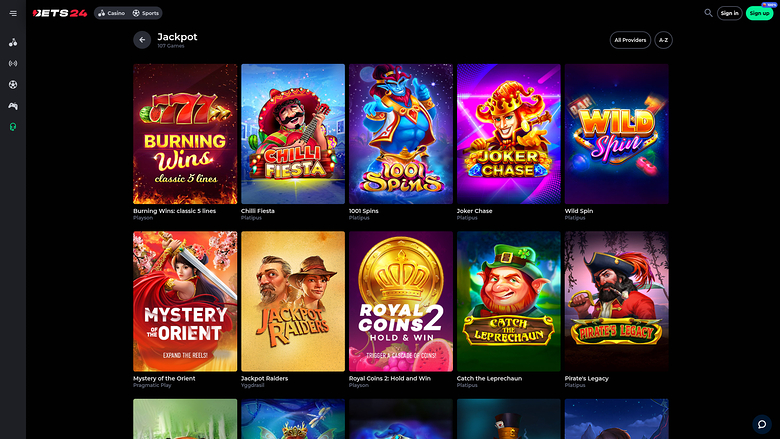 Bets24 Casino — Jackpot games