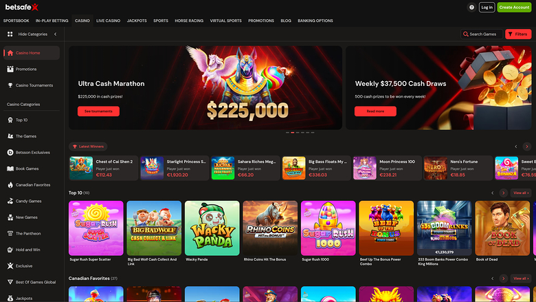 Betsafe Casino — Homepage