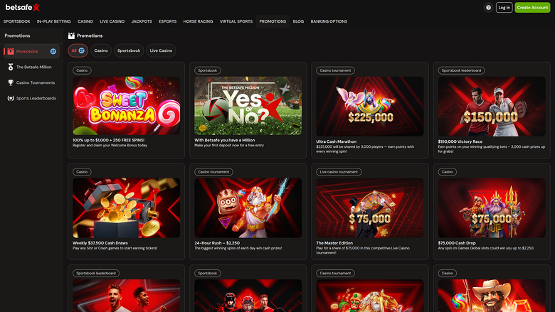 Betsafe Casino — Promotions page