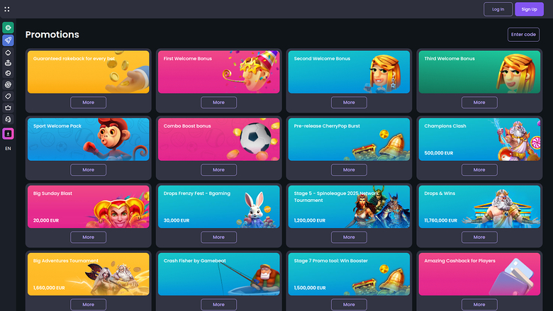 Betspino — Promotions page