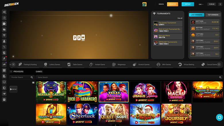 Betssen Casino — Jackpot games