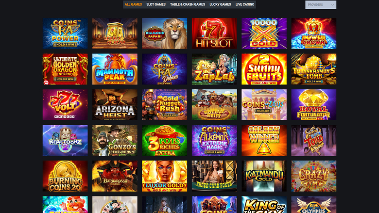 Betstro Casino — Games lobby
