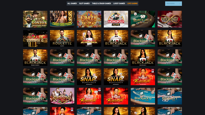 Betstro Casino — Live dealer lobby