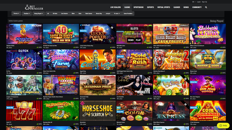 BetSwagger Casino — Games lobby