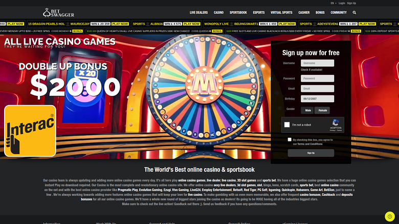 BetSwagger Casino — Homepage