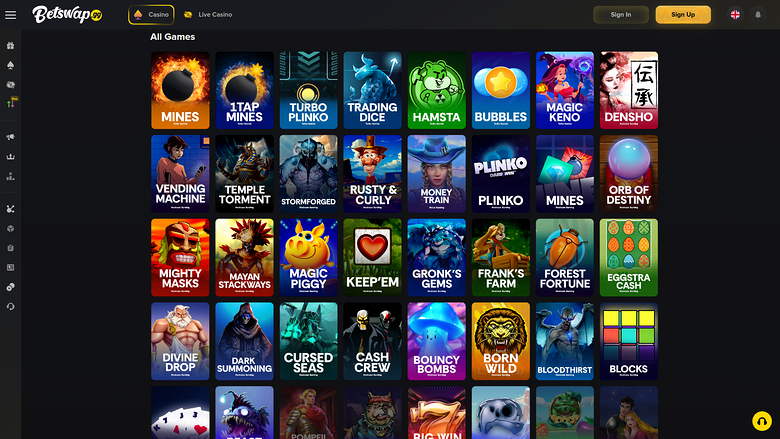 Betswap.gg Casino — Games lobby