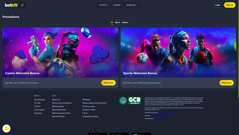 Bettilt Casino — Promotions page