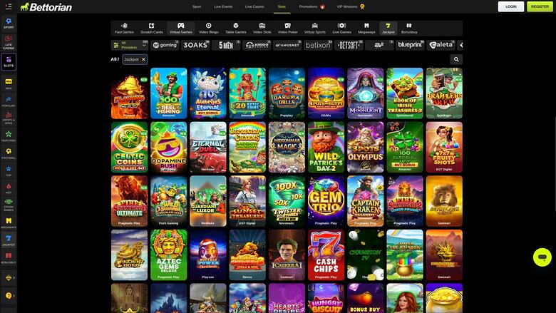Bettorian Casino — Jackpot games