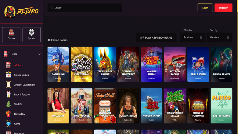 Beturo Casino — Games lobby
