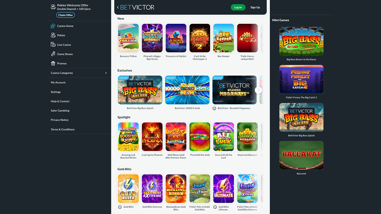 BetVictor Casino — Games lobby