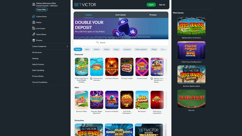 BetVictor Casino — Homepage