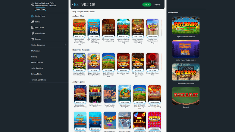 BetVictor Casino — Jackpot games