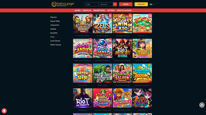 Betvoyager Casino — Games lobby