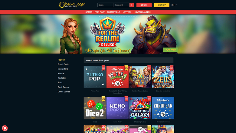Betvoyager Casino — Homepage