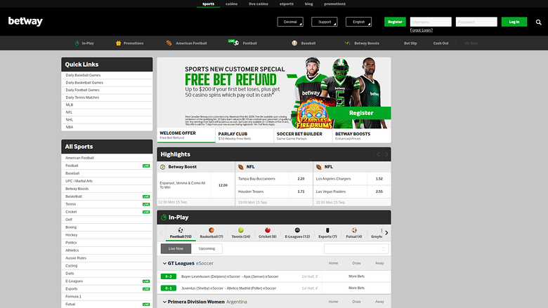 Betway Casino — Sportsbook