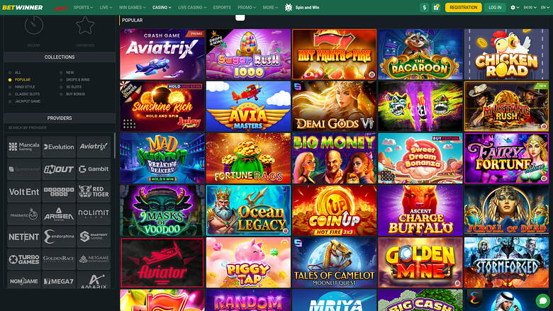 BetWinner Casino — Games lobby