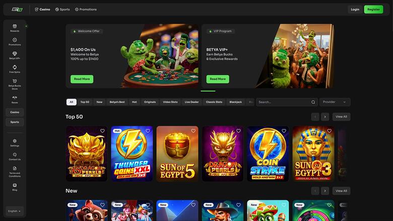 Betya Casino — Homepage