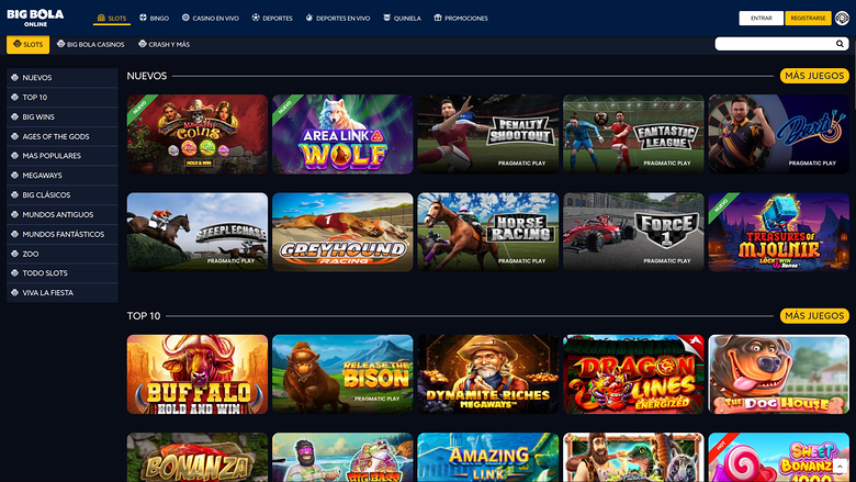 Big Bola Online — Games lobby