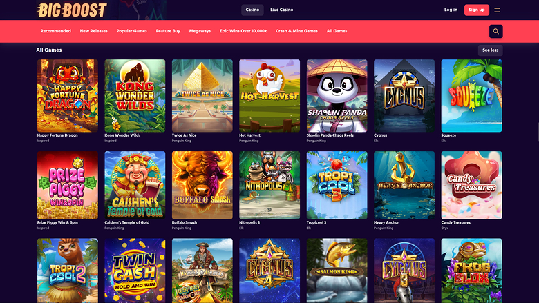 Big Boost — Games lobby