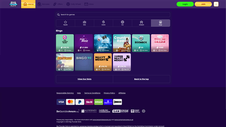 Big Thunder Slots Casino — Bingo
