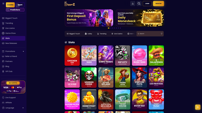 Biggerz Casino — Games lobby