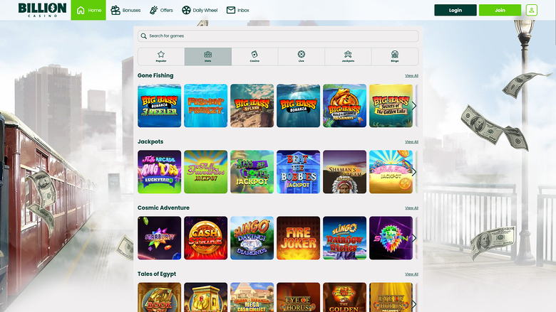 Billion Casino — Games lobby