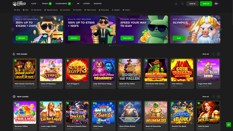Billy Billion Casino — Homepage