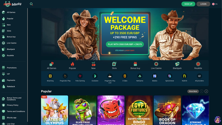 Bilucky Casino — Homepage