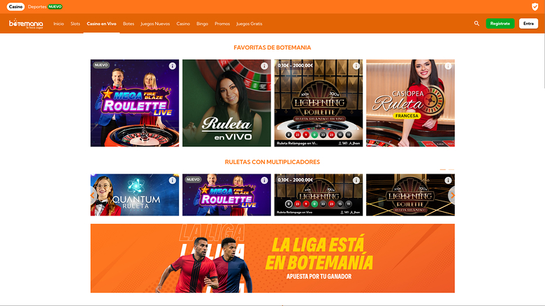 Bingo Botemania — Live dealer lobby