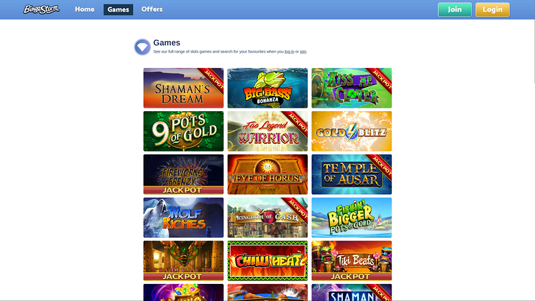 Bingo Storm — Games lobby