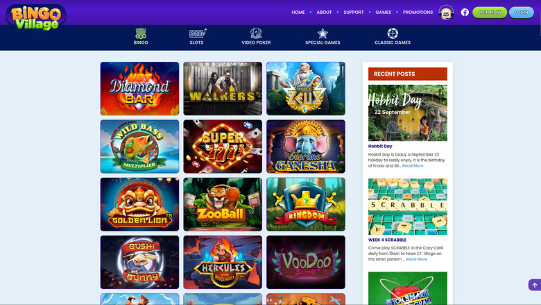 Bingo Village Casino — Games lobby