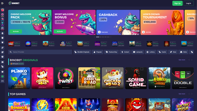Bino.bet Casino — Homepage