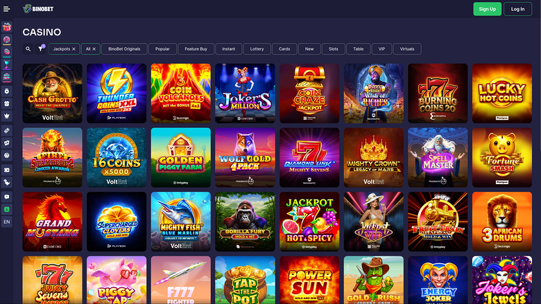 Bino.bet Casino — Jackpot games